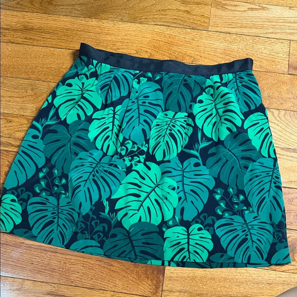 Banana Republic Green Leaf A-Line Skirt